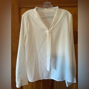 SHEIN Classic White Dressy Top Front Tie Detail